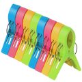 Durable Pack of 8 Large Bright Colour Plastic Beach Towel Pegs Clips for Sunbed, various colours. 