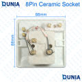 8Pin Ceramic Multi Socket Board with Switch and Power Indicator.