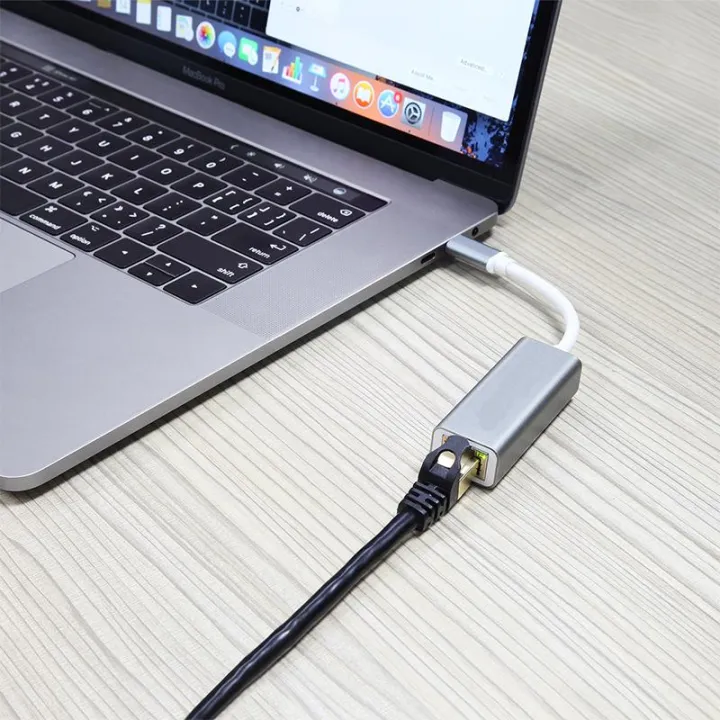 USB%203.1%20Type-C%20to%20RJ45%20LAN%20Card%20Gigabit%20Ethernet%20Hub%20Adaptor-Silver%20-%20Image%203