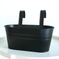 Hanging Flower Pots, Metal Iron Wall Flower Pots for Railing Balcony Garden Home Decoration Easy to Use (Black)3pcs. 