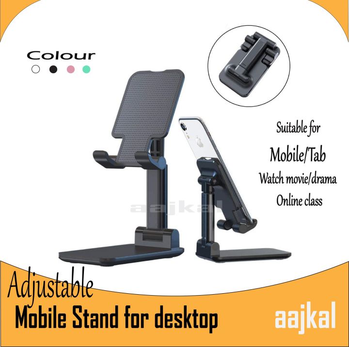 Foldable%20Portable%20Desktop%20Stand%20Adjustable%20Height%20And%20Angle%20Phone%20Holder%20-%20White%20-%20Mobile%20Stand%20-%20Image%204