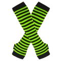 Women's Elbow Gloves Christmas Long Knitted Arm Cover Autumn Winter Fashion Striped Cotton Elbow Mittens Long Fingerless Gloves.