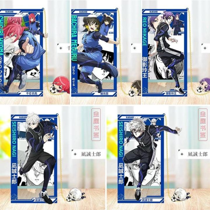 2024 Anime Blue Lock Bachira Meguru Isagi Yoichi Nagi Seishirou Chigiri Hyouma Mikage Reo Itoshi Rin Metal Bookmarks Hollow Out Tassels Pendant Gift