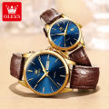 OLEV Fashion Couple Watches Double Calendar Simple Waterproof Men and Women Wristwatch  - 6898（2 Pcs ）. 