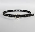 Kawaii Pink Y2k Belt Women Jeans Buckle Adjustable Multicolor Cute Heart Studded Belt Korean Fashion Y2k Accessories 105CM.