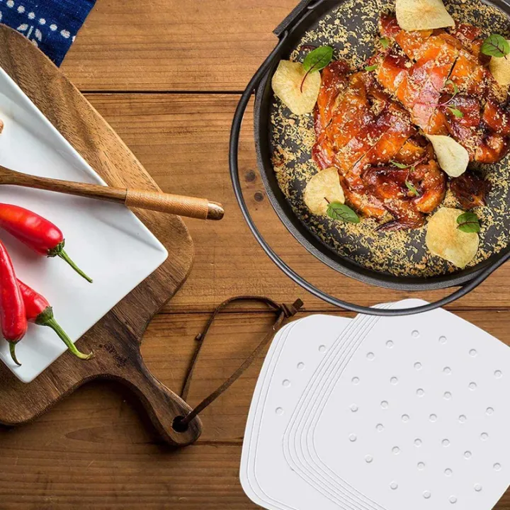 300Pcs%20Air%20Fryer%20Parchment%20Paper%20Perforated%20Unbleached%20Square%20Air%20Fryer%20Liners%20Steaming%20Parchment%20Liner%20-%20Image%202