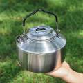 1.5L Camping Water Kettle Water Pot Portable Stainless Steel Boiling Water Collapsible Handle Cookware Durable Tea Kettle Hiking Picnic Pot. 