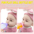 Large size Baby Doll Feeding Bottle Set Baby Care Toy Stroller 2pcs Milk And Juice Bottles With Toy Pacifier For Baby Dolls.