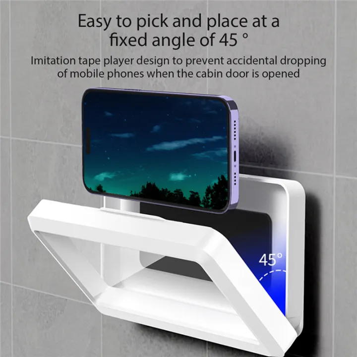 Bathroom%20Mobile%20Phone%20Holder%20Waterproof%20Touchable%20Case%20Wall%20Mounted%20Kitchen%20Toilet%20Smartphone%20Storage%20Box%20Stand,%20White%20Plastic%20-%20Image%206
