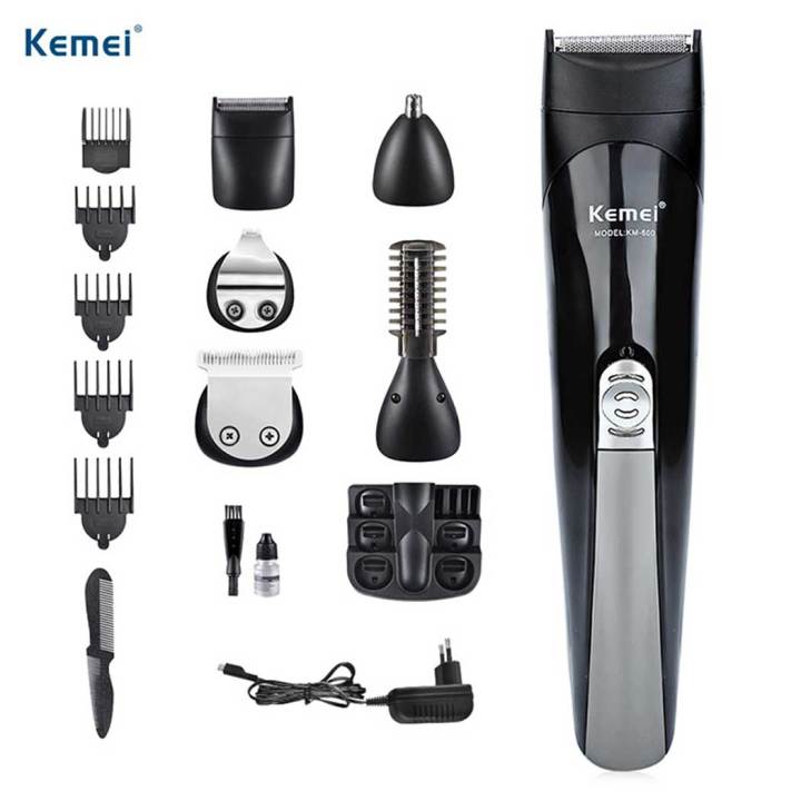 Kemei%20KM-600%20Kemei%20Multifunction%2011%20in%201%20Titanium%20Blade%20Hair%20Trimmer%20For%20Men%20-%20Black%20-%20Image%204