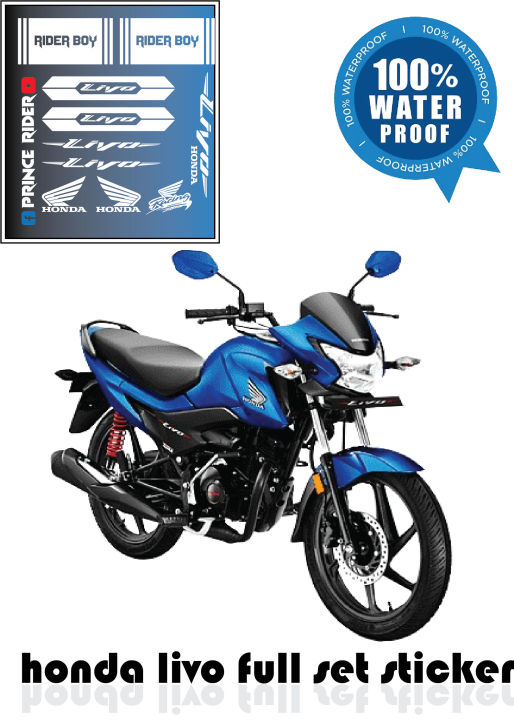 honda bike all sticker | bike modify sticker |honda livo sticker | Bike full set Sticker- ( Waterproof & Premium quality) | customize sticker | custom sticker for bike..car modified sticker for bike
