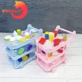 Model Food Cart Mini Kitchen Cart Toy Realistic Details Smooth Surface Turning Wheels Perfect Dollhouse Accessory Realistic Model of A Food Cart. 