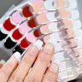 【Top-rated】 16Tips/Sheet French UV Semi-Cured Gel Nail Wraps Long Lasting Full Cover White Tip Sticker Waterproof LED Lamp Gel Nails Decals. 