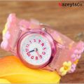 【Hot New Release】 3d Children' Cartoon Jelly Flah Pink Flamingo ilicone Writ Watch Waterproof Flower Tranparent Girl Watch. 
