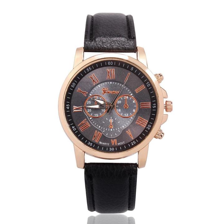 Geneva Dark Mint Women Roman Numerals Faux Leather Band