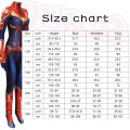Movie Avengers Captain Halloween Bodysuit Carol Danvers Cosplay Costume Cos Jumpsuit Superhero Costume for Women Girls Boys.