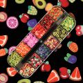 3D Mini Fruits for Nails Fruit Slices Charms Summer Decoration Polymer Clay Flake Accessories DIY Gel Lemon Strawberry Supplies.