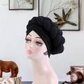 Women African Turban Head Wrap Headscarf Headwear Hair Headwrap Hat Beanie for Wet Black. 
