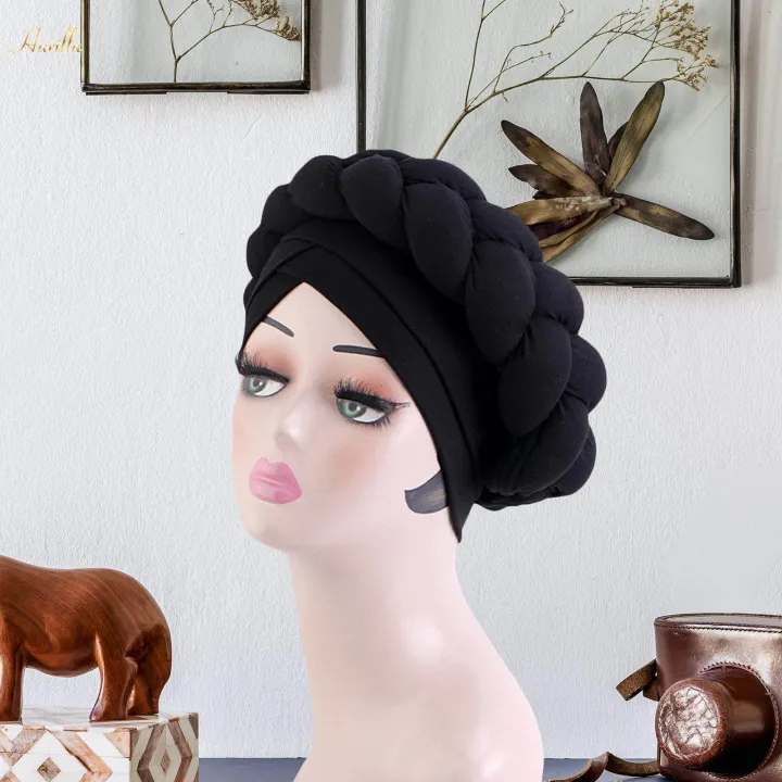 Women%20African%20Turban%20Head%20Wrap%20Headscarf%20Headwear%20Hair%20Headwrap%20Hat%20Beanie%20for%20Wet%20Black%20-%20Image%206