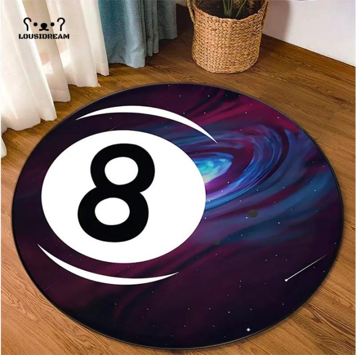 Simulation%20Billiards%208%20Ball%20Rug%20Round%20Soft%20Chair%20Pad%20Anti-slip%20Bath%20Floor%20Mat%20Kids%20Bedroom%20Black%20Carpet%20Doormat%20Area%20Rugs%20-%20Image%203