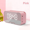 GOOJODOQ Wireless LED Bluetooth Speaker Smart Alarm Clock Portable Mini Super Bass Stereo Hands-free Calling Mirror Screen.