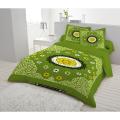 Cotton Fabric Multicolour Print 6 by 7 Feet Double King Size Bedsheet Set Brand Pakiza Luxury Panel With 2 pillow covers.