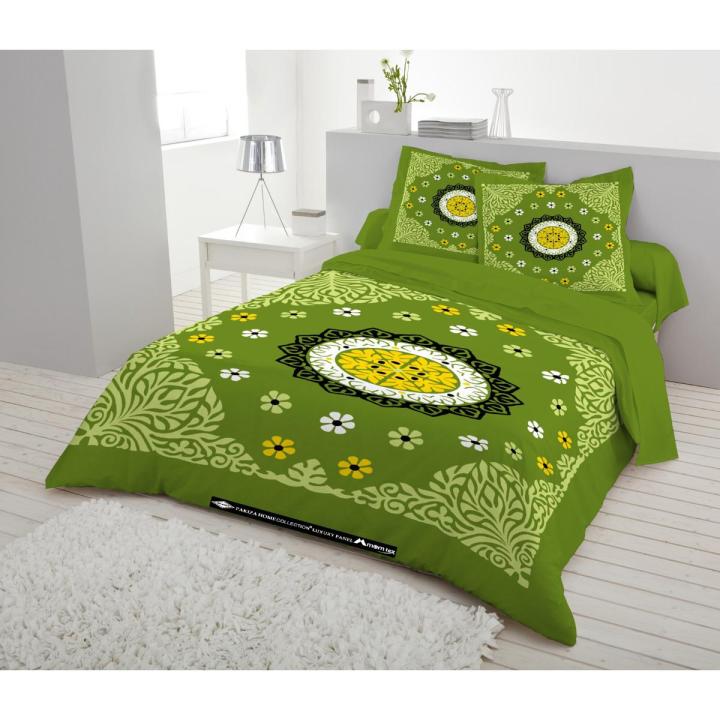 Cotton Fabric Multicolour Print 6 by 7 Feet Double King Size Bedsheet Set Brand Pakiza Luxury Panel With 2 pillow covers