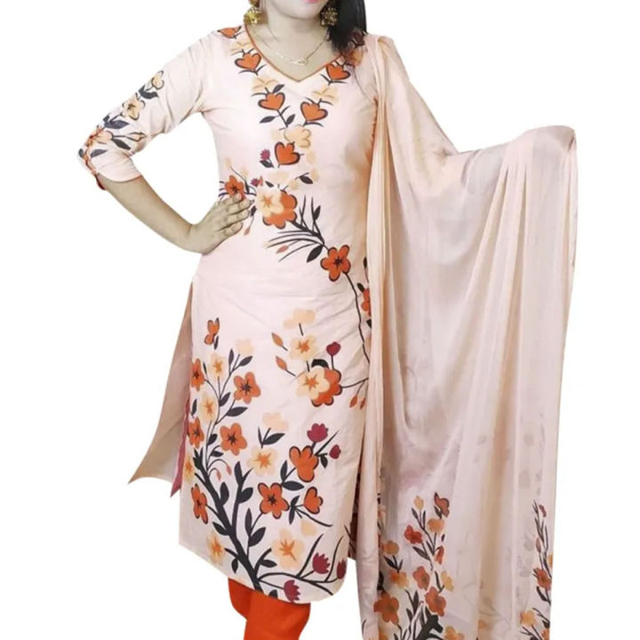 Bangi Color Extravaganza Joypuri Cotton Unstitched Screen Print