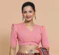 Ladies' Simple Yet Stylish Cotton Saree Blouse Design.