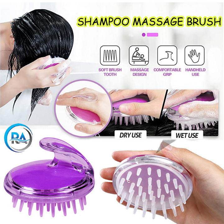 Shampoo Scalp Head Shower Massage Massager Cleaning Clean Scrub Hair Brush Comb Random Colour Daraz .bd