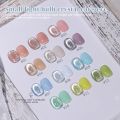 XEIJAYI Gel Nail Polish Pink Jelly Clear Color Thermo Gel Polish Semi Permanent Glitter Varnish Ceramic Cat's Eye Manicure. 