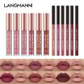 2pcs Matte Lip Liner Lip Glaze Set Lasting Color Lip Gloss High Pigment Lip Tinted Red Durable Non-stick Cup Lipstick Waterproof FeeoiF. 