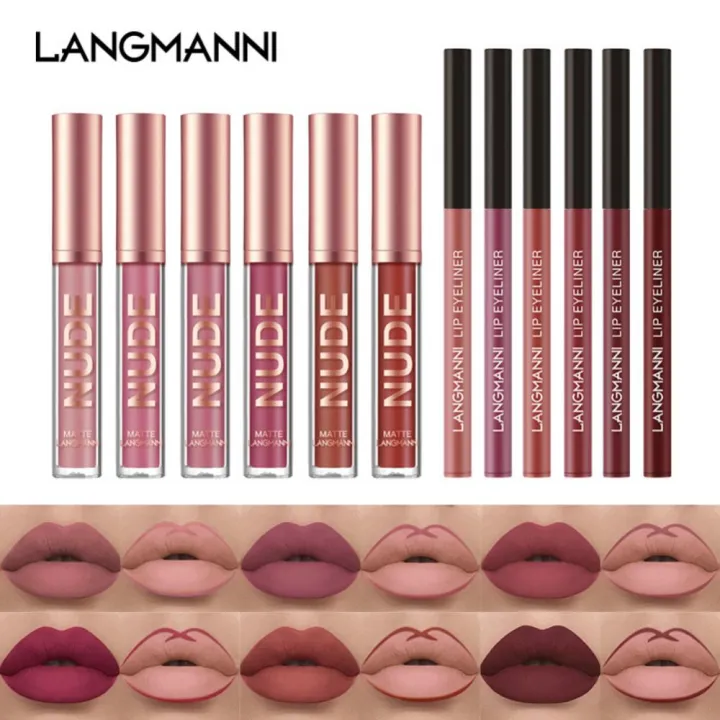 2pcs%20Matte%20Lip%20Liner%20Lip%20Glaze%20Set%20Lasting%20Color%20Lip%20Gloss%20High%20Pigment%20Lip%20Tinted%20Red%20Durable%20Non-stick%20Cup%20Lipstick%20Waterproof%20FeeoiF%20-%20Image%205