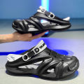 Mens Clogs Shoes Eva Foam Men Summer Slide Sandals Soft Sole Male Mules Fashion Hollow Men's Slippers Thick Bottom Clappers. 