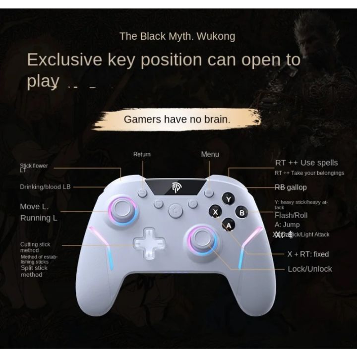 EasySMX%20X20%20Wireless%20Gamepad%20Enhanced%20Controller%20Compatible%20with%20PC/NS/TV/Phone/Laptop%20Hall%20Micro%20Triggers%20Joystick%20RGB%20Effect%20Wukong%20-%20Image%208