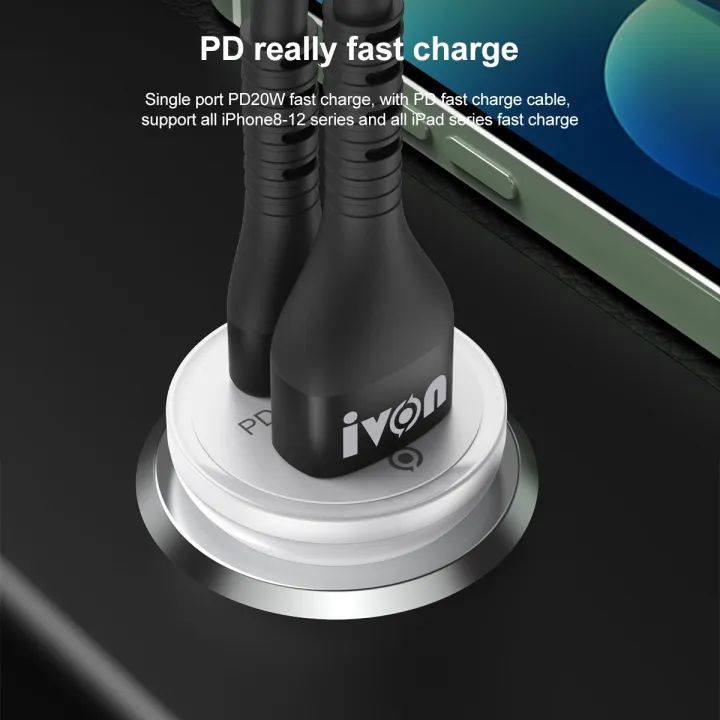 IVON%20CC45%2020W%20PD%203.0%20USB-C%20/%20Type-C%20+%20QC%203.0%20USB%20Port%20Mini%20Car%20Charger%20-%20Image%205
