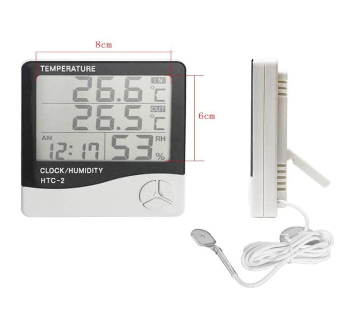HTC-2%20Digital%20Indoor/Outdoor%20Thermo-hygrometer%20Temperature%20Humidity%20Meter%20with%20Time/Clock%20Home%20&%20Industrial%20Room%20Temperature%20-%20Image%203
