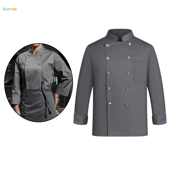 Chef%20Jacket%20Waiter%20Gray%20Wear%20Resistant%20Chef%20Coat%20for%20Kitchen%20XL%20-%20Image%205