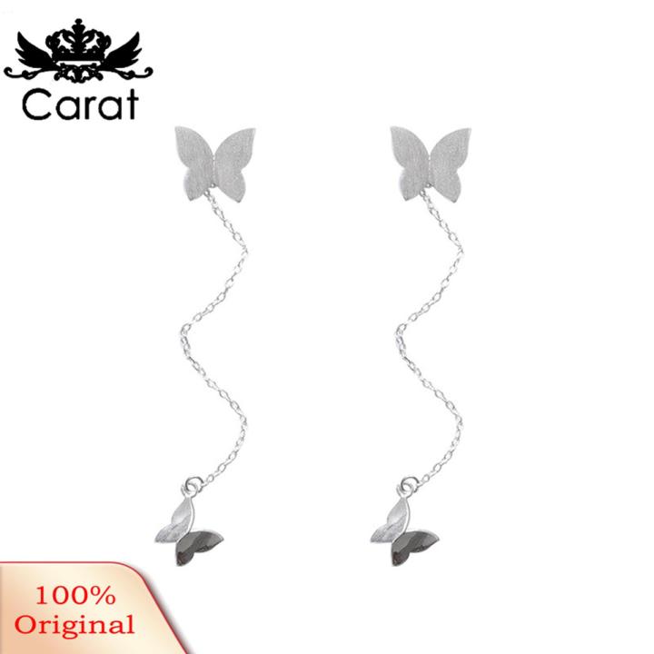 Fashion Elegant Dual Butterfly Stud Pendant Dangle Earrings Women Jewelry Gift