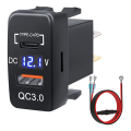 12V-24V USB Outlet Dual Quick Charge 3.0 & PD USB C Port Charger Socket Power Adapter for Car Boat Marine Truck-A.