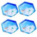 4 Pack Hexagon Silicone Coaster Molds Silicone Resin Mold, Clear Epoxy Molds For Casting With Resin, Concrete, Cement And Polymer Clay.