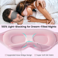 3D Contoured Sleep Eye Mask | Full Blackout | Zero Pressure | Ultra‑Soft Silk Feel | Adjustable Fit for Night Sleep & Travel. 
