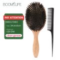 BOOMSLIFE Boar Bristle Hair Brush Women Combs for Hair Wood HairBrush Detangle Straightener Brush Hair Comb Barber Accessories. 