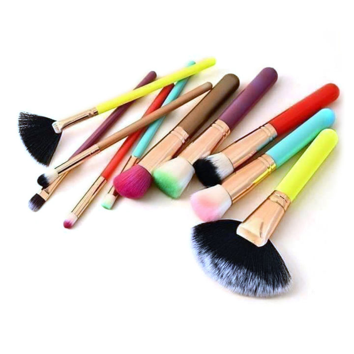 Kabuki Makeup Brush Set - Multicolor Brilliance Elevate Your Makeup Routine
