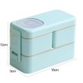 Leak-proof Bento Lunch Box With 3 Compartments Double Layer Buckle Closure Microwave Safe Stackable Salad Box For Kids Adults. 