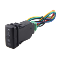 【Online】 2Pcs 12V Car Dual LED Light Bar Blue/Green On-Off Push Switch Button ABS Push Switch for Prado Light Button.