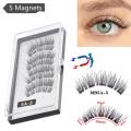 2 Pairs 3D Natural Magnetic Eyelashes ,With 5 Magnetic Lashes Handmade Reusable Magnetic False Eyelashes Support Drop Shipping. 