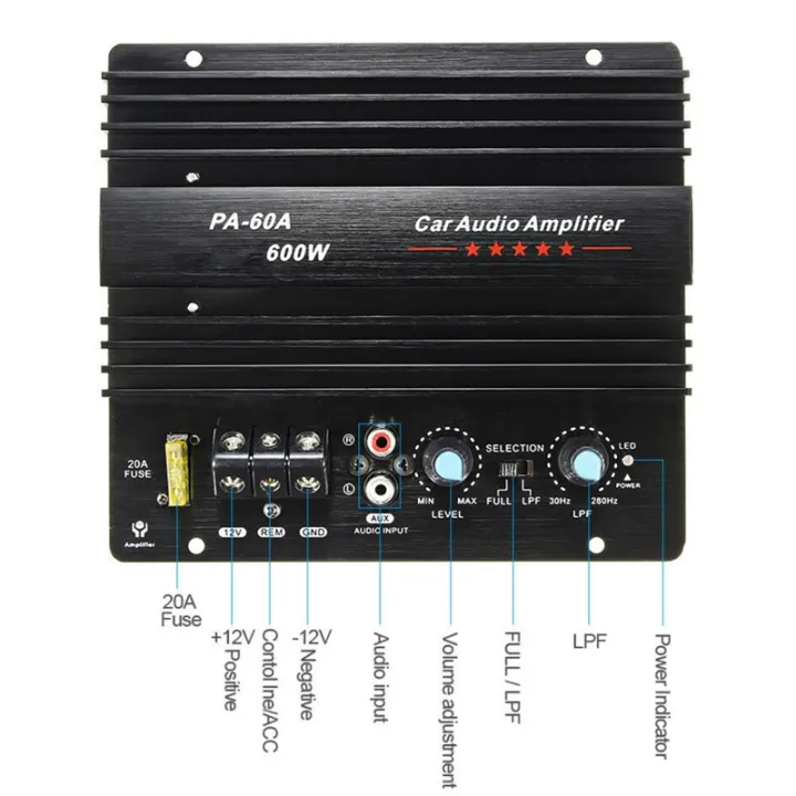 12V%20600W%20Car%20Amplifier%20Board%20PA-60A%20Subwoofer%20Circuit%20Module%20Car%20Power%20Amplifier,Black%20-%20Image%203