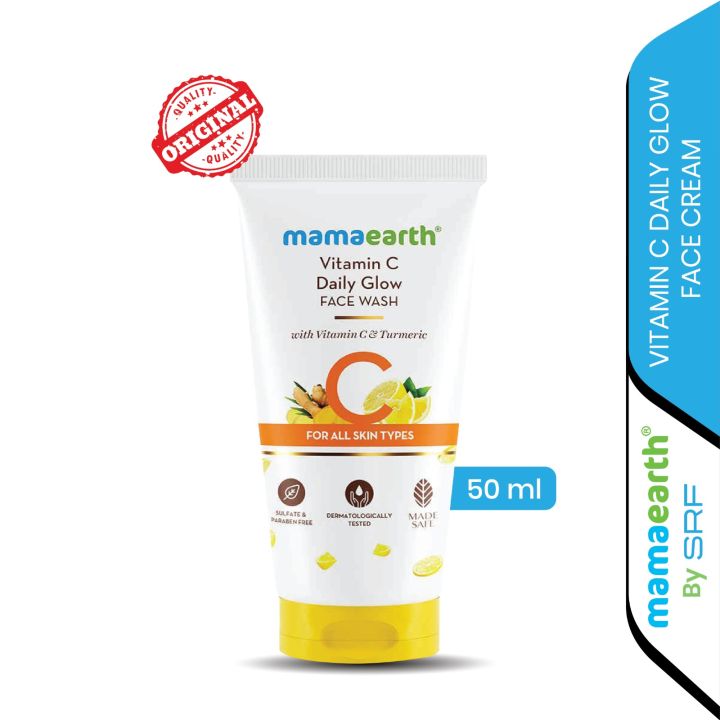 Mamaearth Vitamin C Face Wash 50ml Gentle Foaming Natural Skin Brightening Cleanser