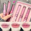 3Pcs/Set Gege Bear Garden Pink Rabbit Solid Lip Gloss Moisturizing Watery Colored Lip Balm Long-lasting and Tender Lip Balm.